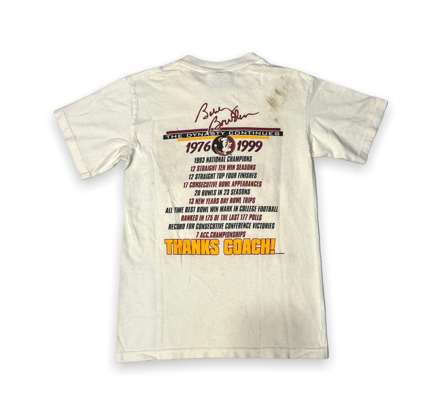 Vintage 90’s FSU Bobby Bowden “300 Victories” Tee