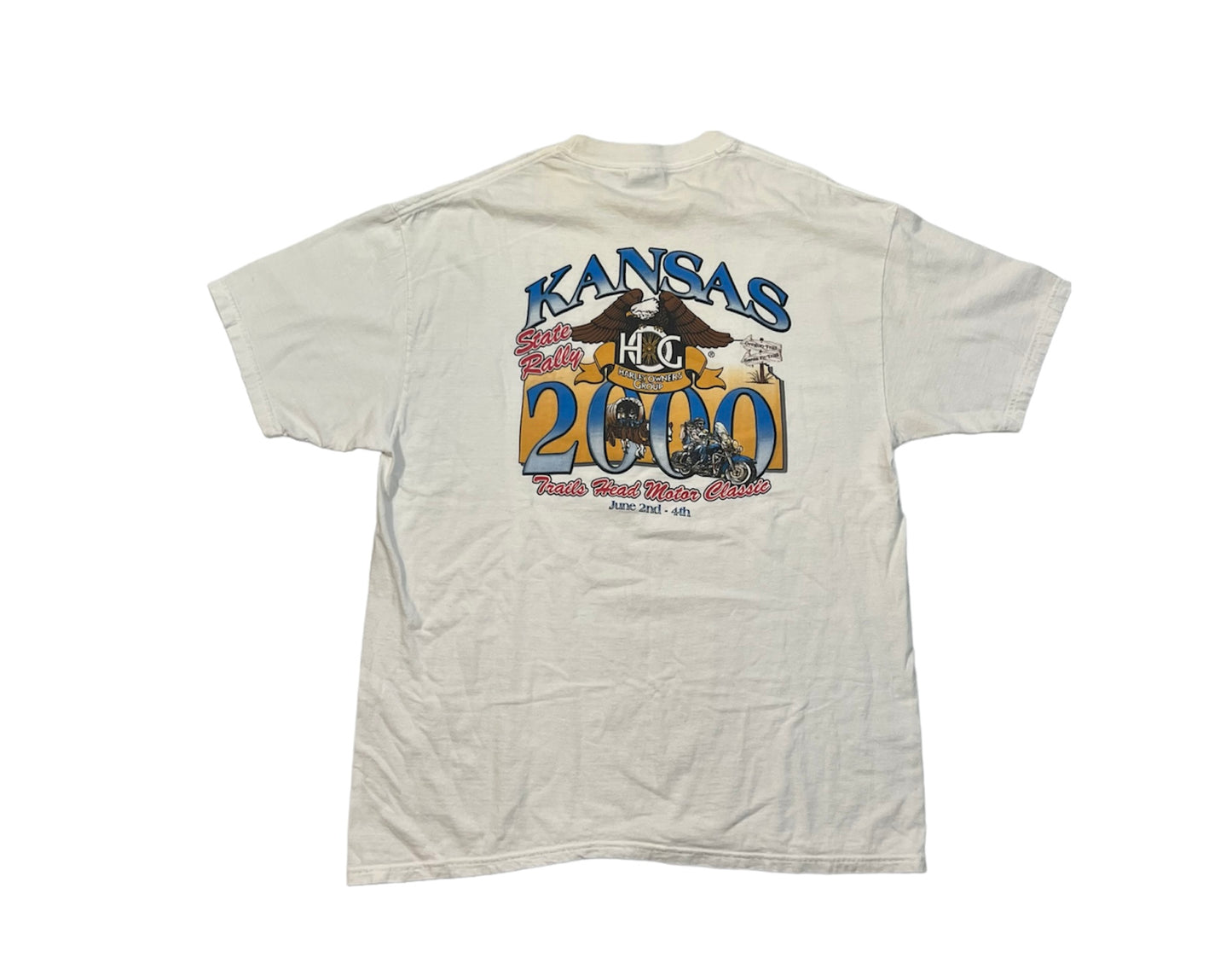 Vintage 00's Harley Davidson State Rally Kansas Tee (2000)