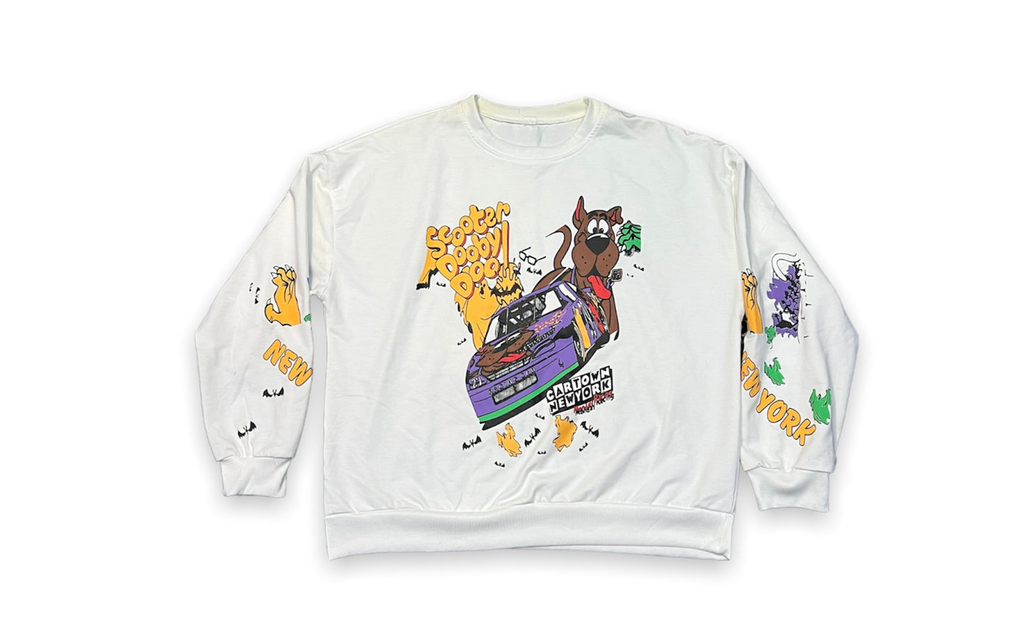 Vintage Scooby Doo Cartoon Network NASCAR All Over Print Crewneck