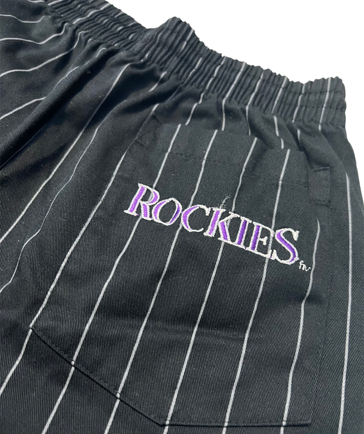 Colorado Rockies STARTER Pinstripe Shorts