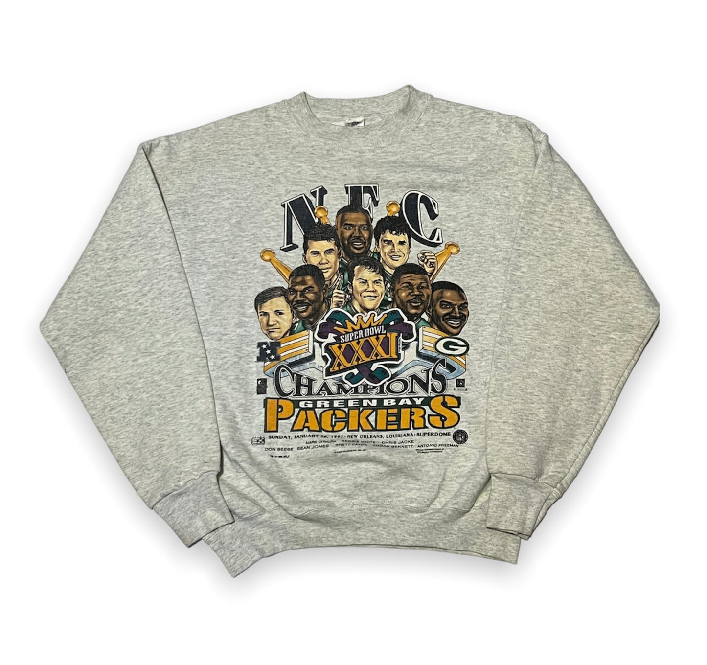 Vintage 90’s Green Bay Packers Caricature Super Bowl Crewneck (1997)