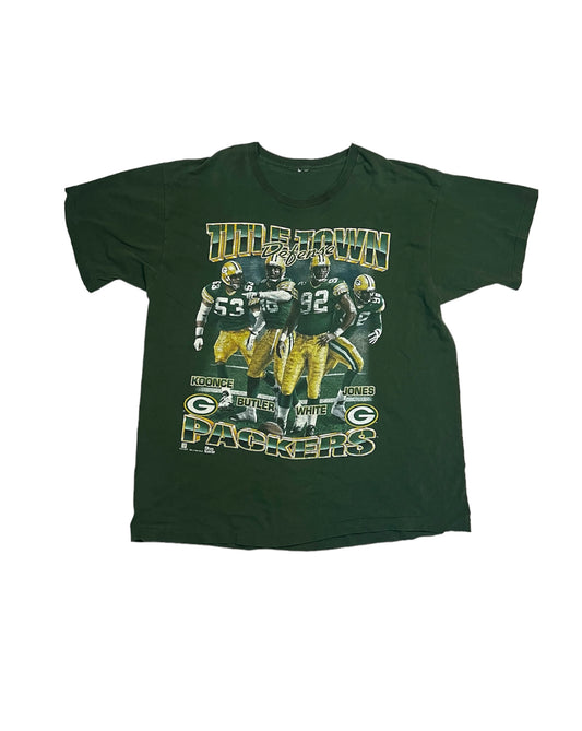 Vintage 90s Green Bay Packers Title Town Defense Tee (1996)