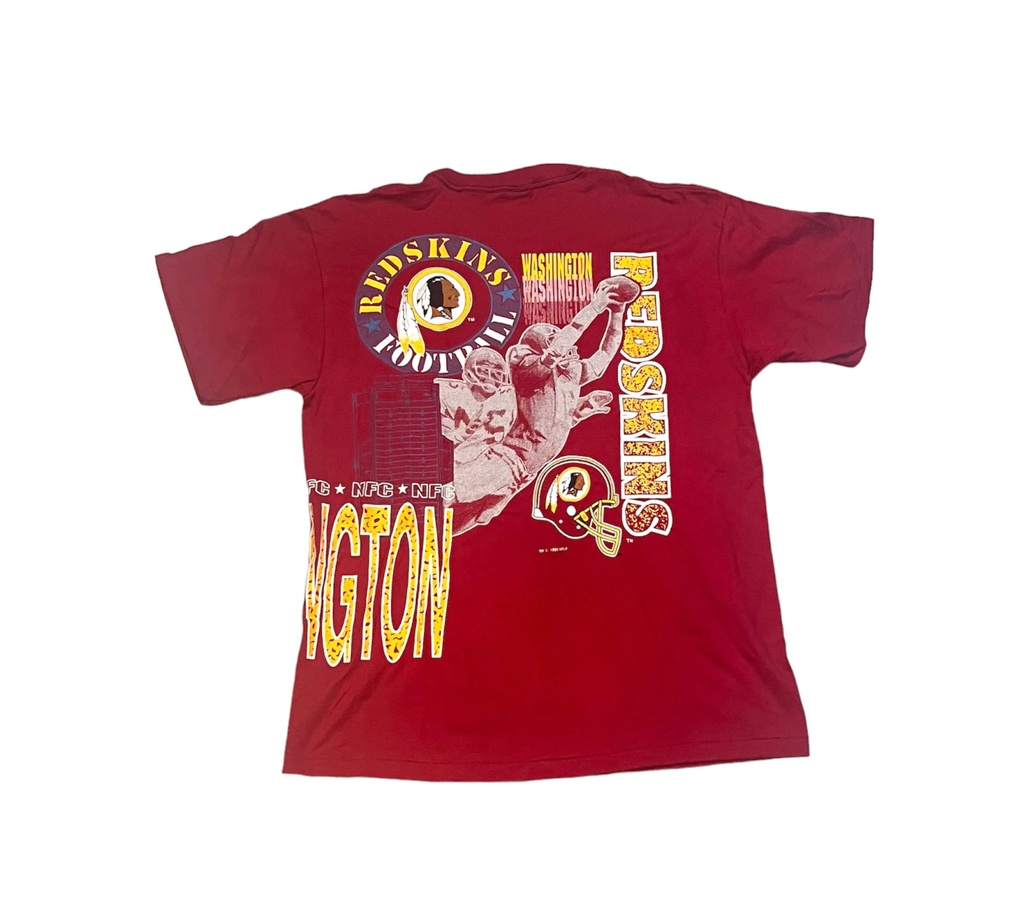 Vintage 90's Washington Redskins All Over Print Tee (1991)