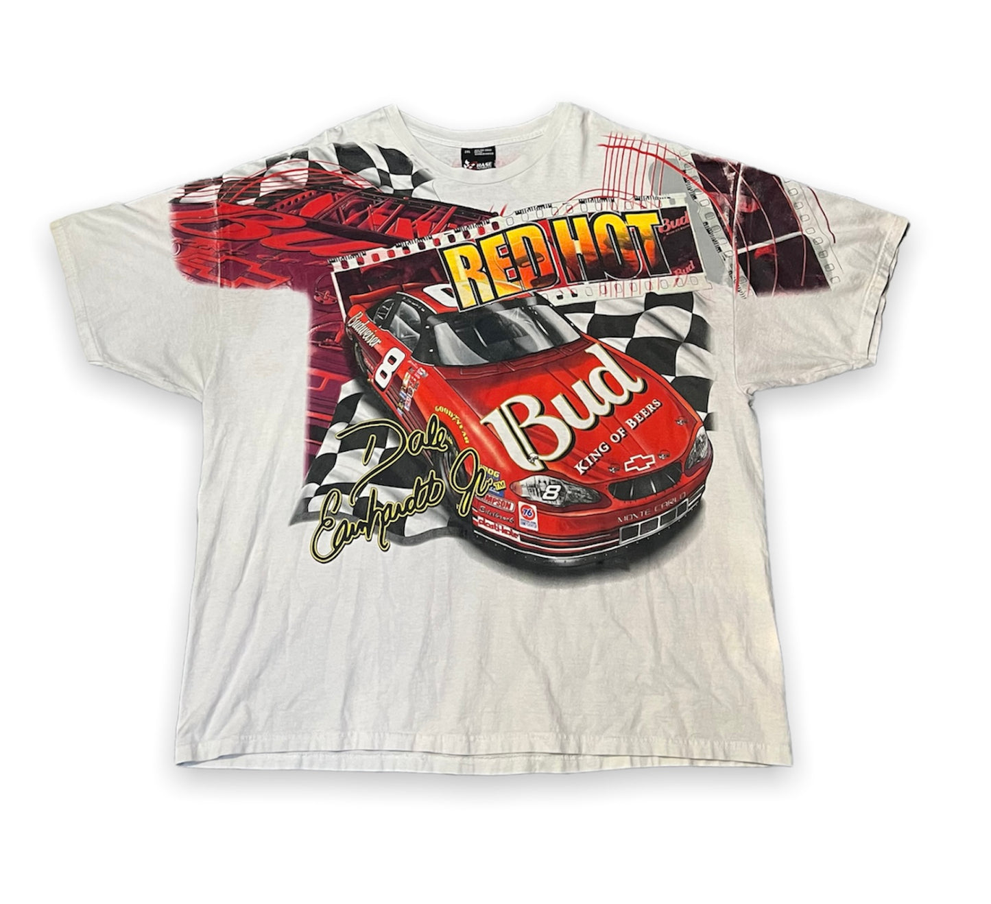 Dale Earnhardt Jr Budweiser “Red Hot” NASCAR All Over Print Tee