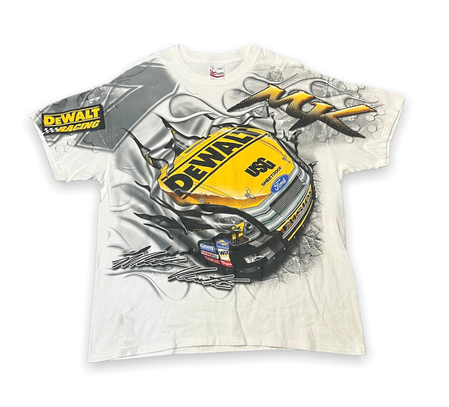 Vintage Matt Kenseth DeWalt NASCAR All Over Print Tee