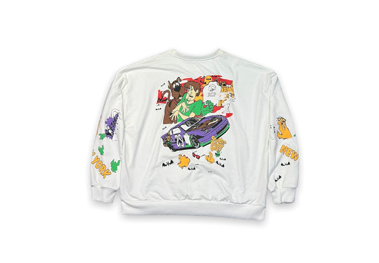 Vintage Scooby Doo Cartoon Network NASCAR All Over Print Crewneck