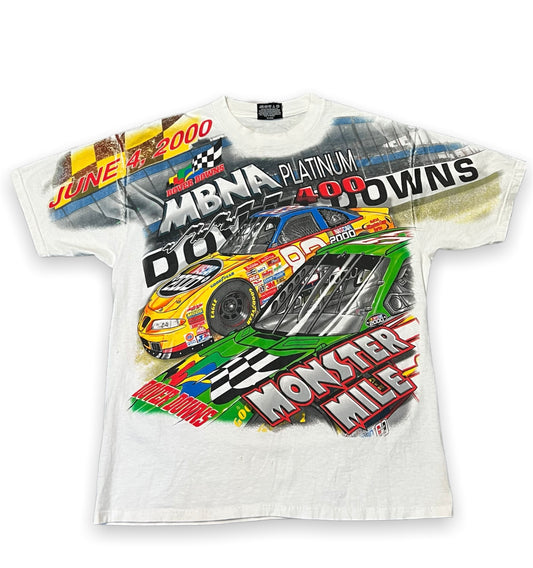 Vintage Dover Downs Monster Mile NASCAR All Over Print Tee